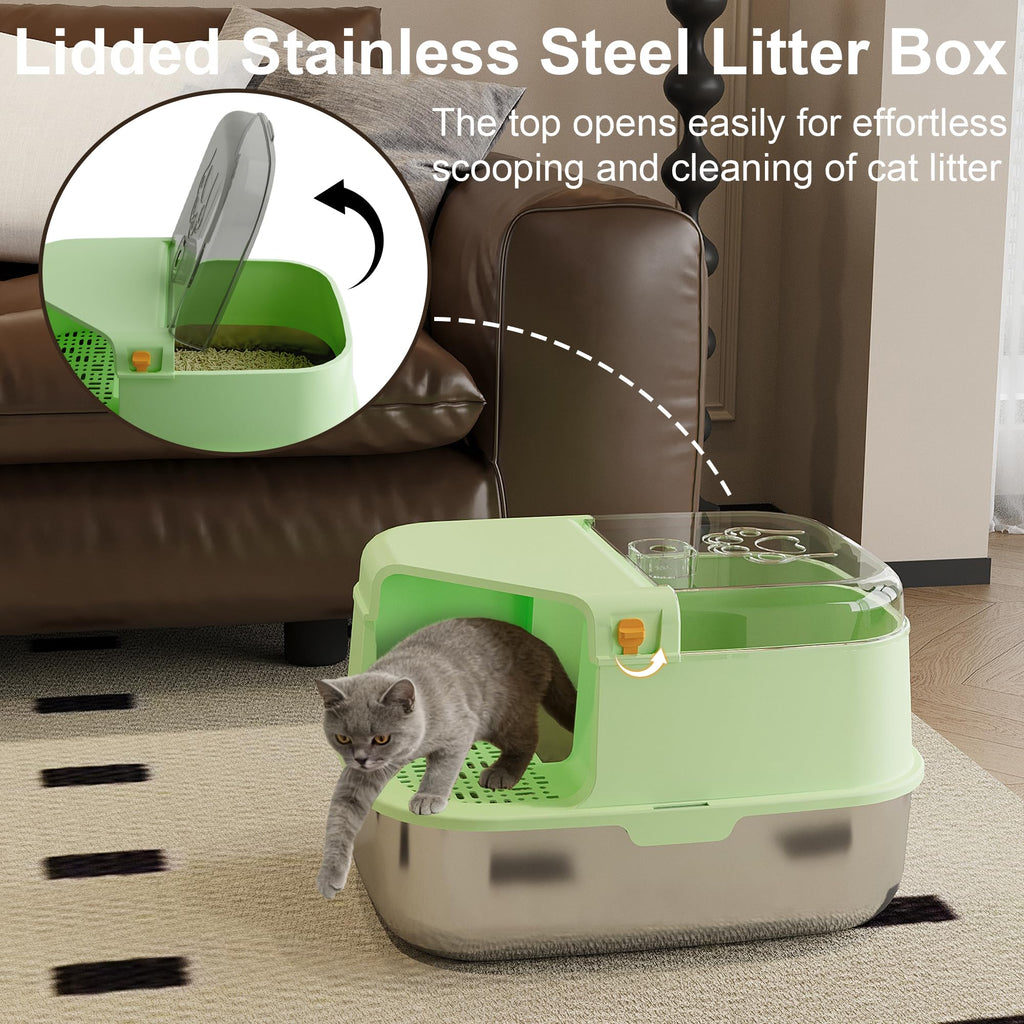3-in-1 Convertible Cat Litter Box with Litter Trapping Grid J6171
