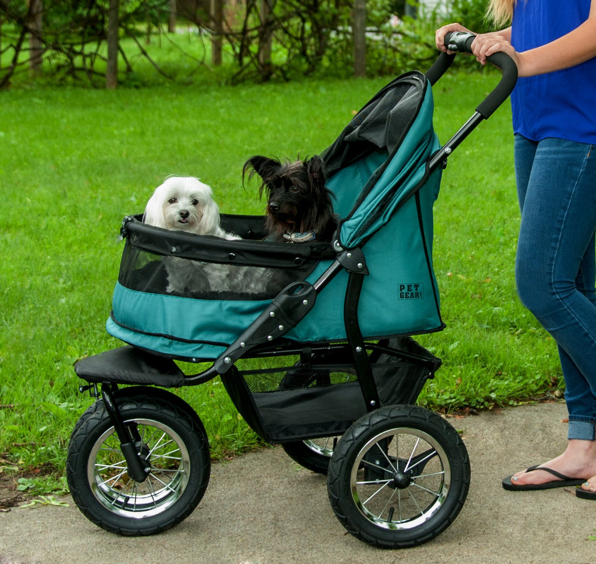 Double Pet Stroller with Weather Cover T5349