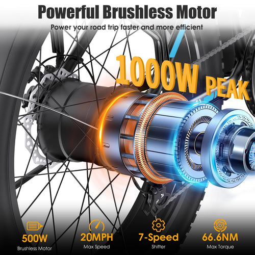 1000W 60Miles 26" x 4'' Fat Tire Electric Bike C891