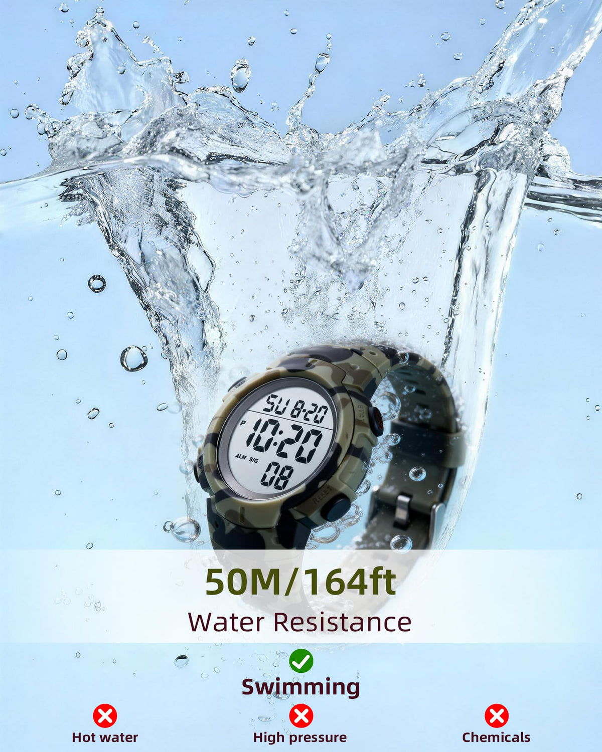Digital Watch Mens Waterproof Sport Wristwatch G7891