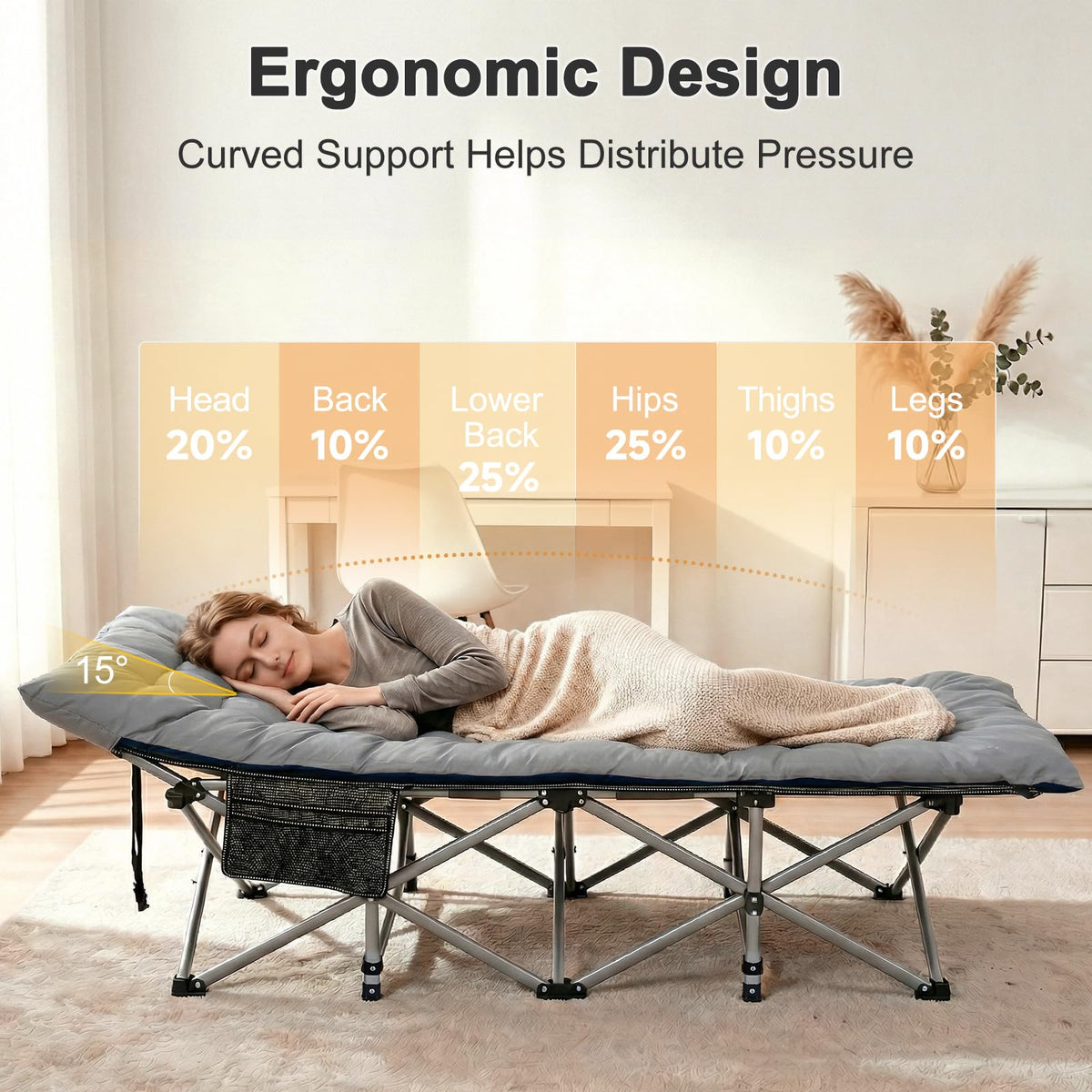 Camping Cot with Mattress D524332