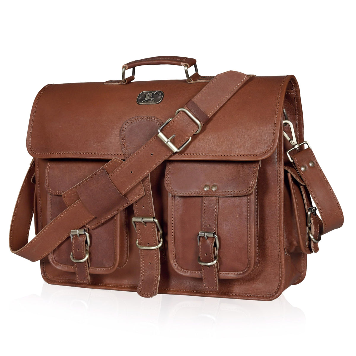 18 Inch Full Grain Buffalo Leather Laptop Briefcase R323125