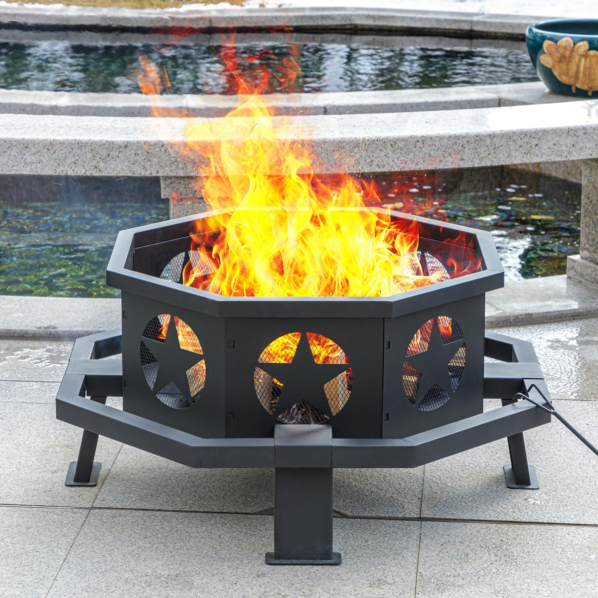 32 inch Fire Pit with Fire Poker O2938