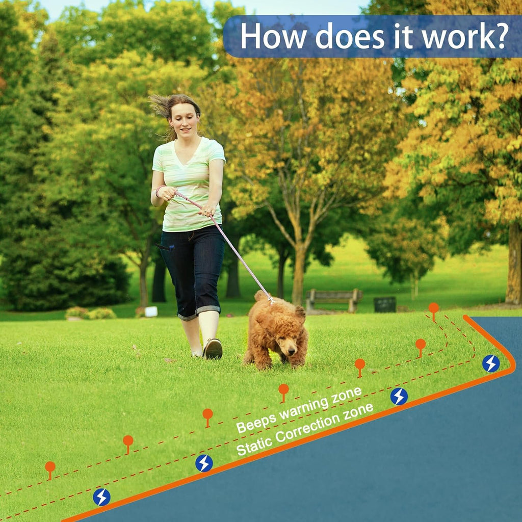 In-Ground Electric Dog Fence System with Waterproof Training Collar V957615