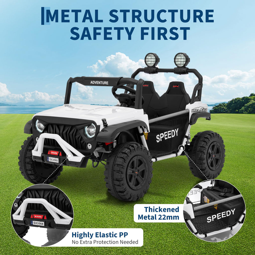 24V 4WD Electric Car 2 Seater UTV with Remote Control Y483031