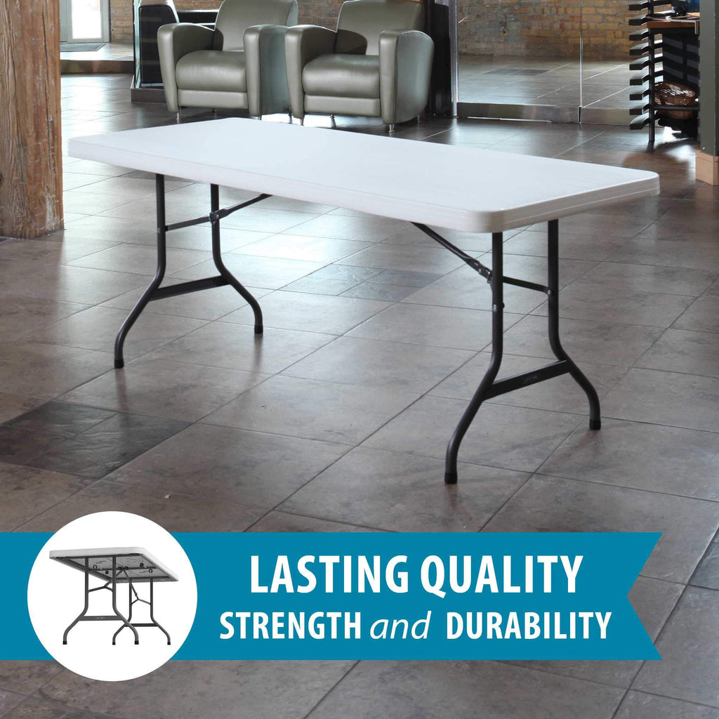White 6 Feet Folding Utility Table Pack of 4 A687609