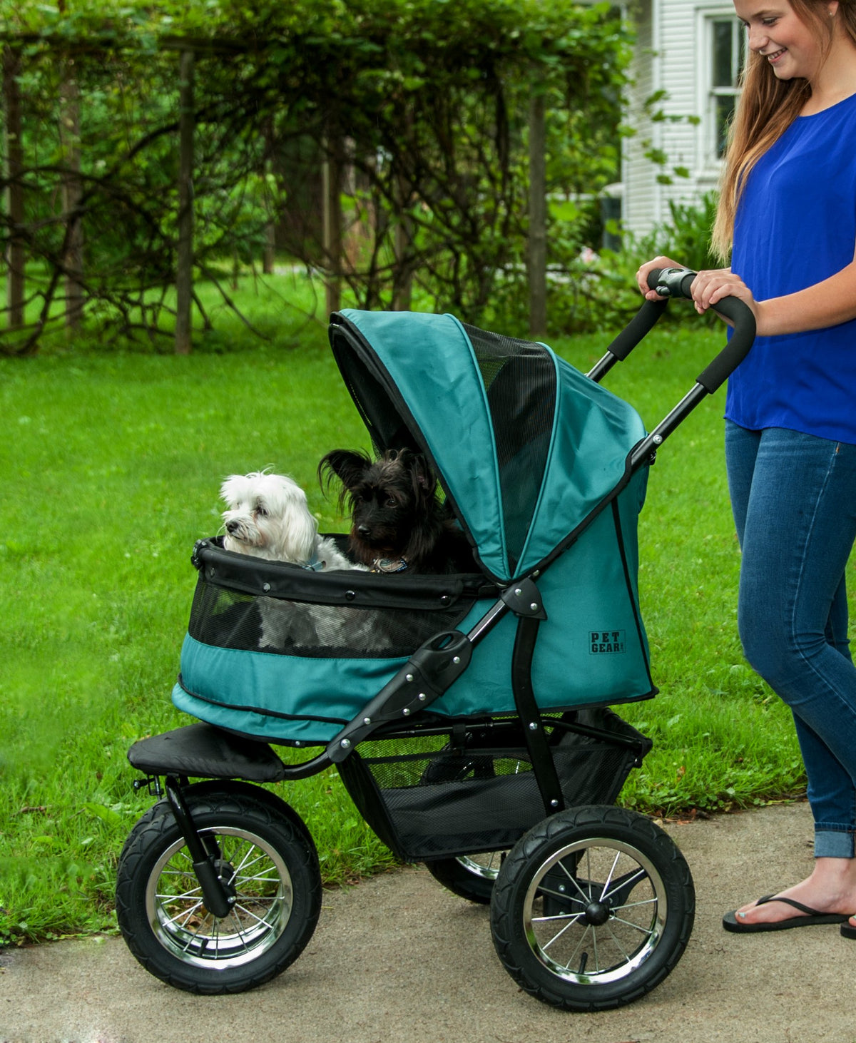 Double Pet Stroller with Weather Cover T5349