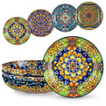 Pasta Bowls Set of 4, 42oz Ceramic Serving Bowls F761