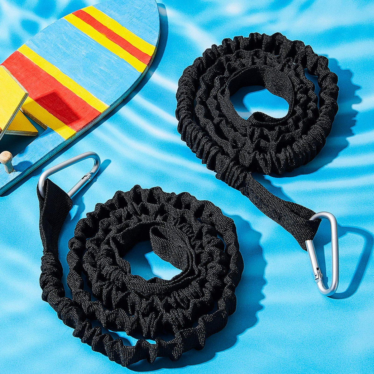 4 Pcs Stretchable Coiled Kayak Paddle Leash B5315