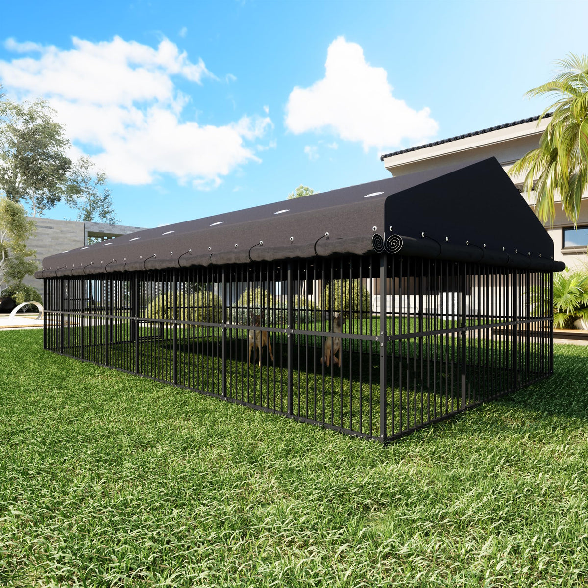 10x20x6.5 FT Heavy Duty Outdoor Dog Kennel with Roof G40950