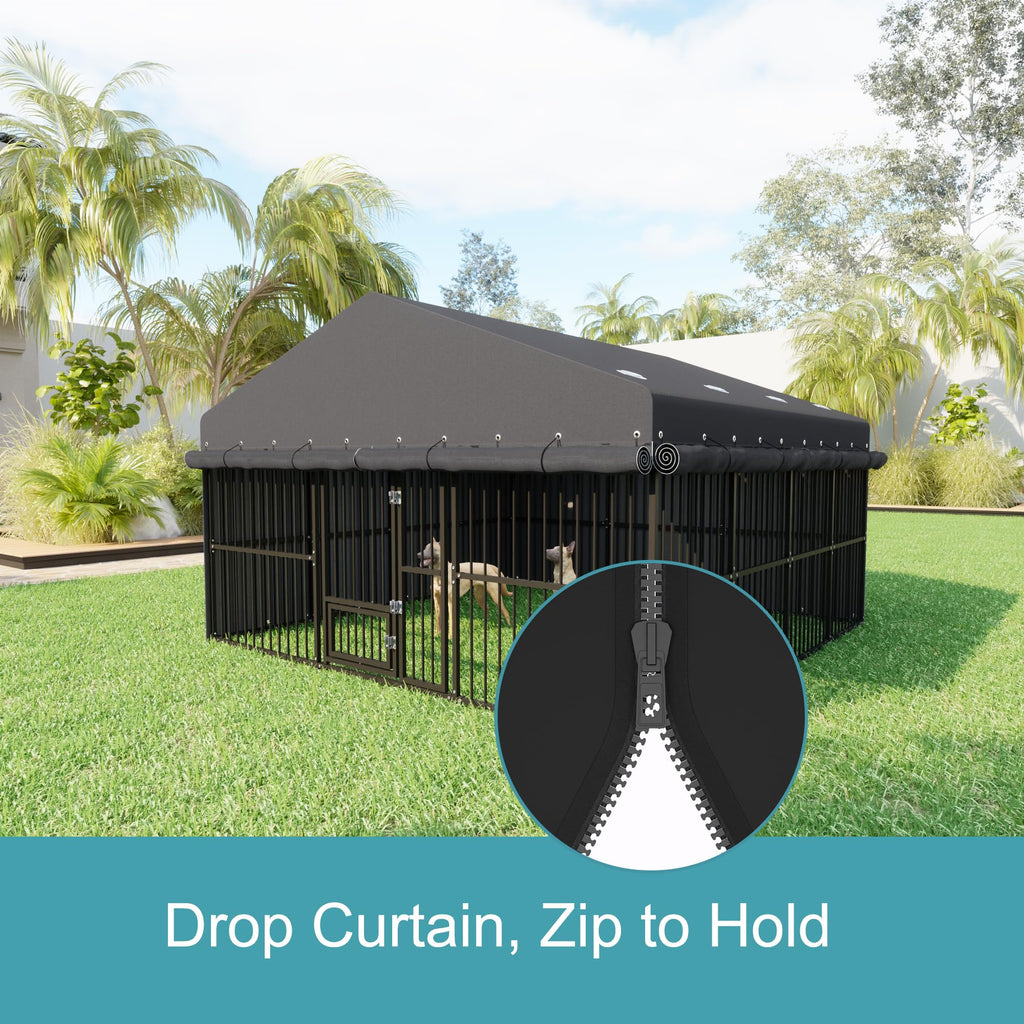 10x20x6.5 FT Heavy Duty Outdoor Dog Kennel with Roof G40950